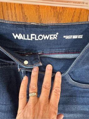 Wallflower Women's High Rise Dark Blue Stretch Jeans